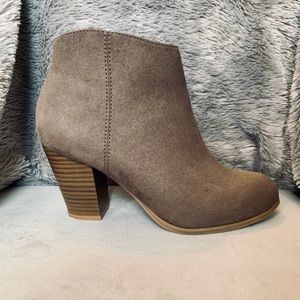 Gray Suede Ankle Booties